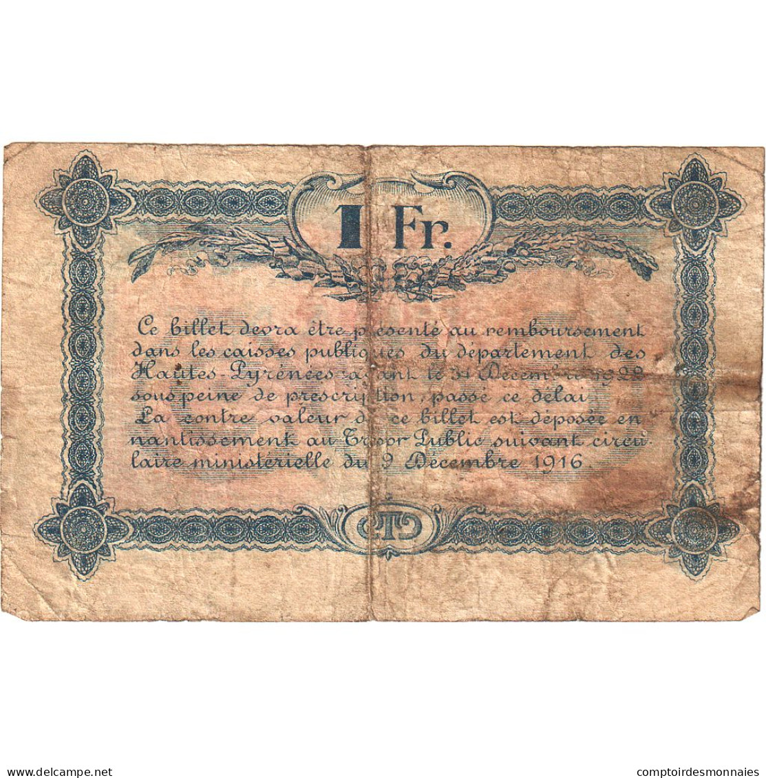 France, Tarbes, 1 Franc, 1917, TB, Pirot:120-18 - Handelskammer