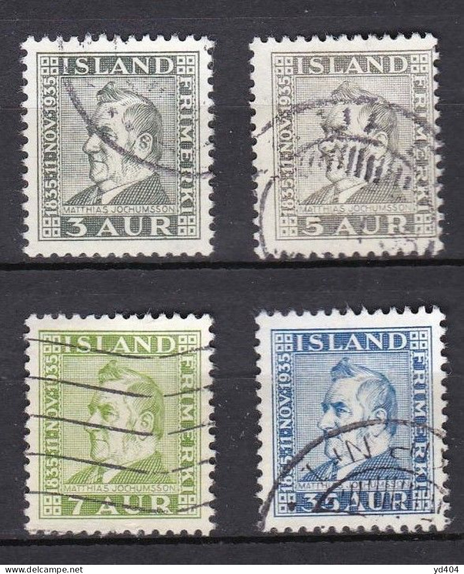 IS031 – ISLANDE – ICELAND – 1935 – MATHIAS JOCHUMSSON – SG # 216/9 USED 10 € - Used Stamps