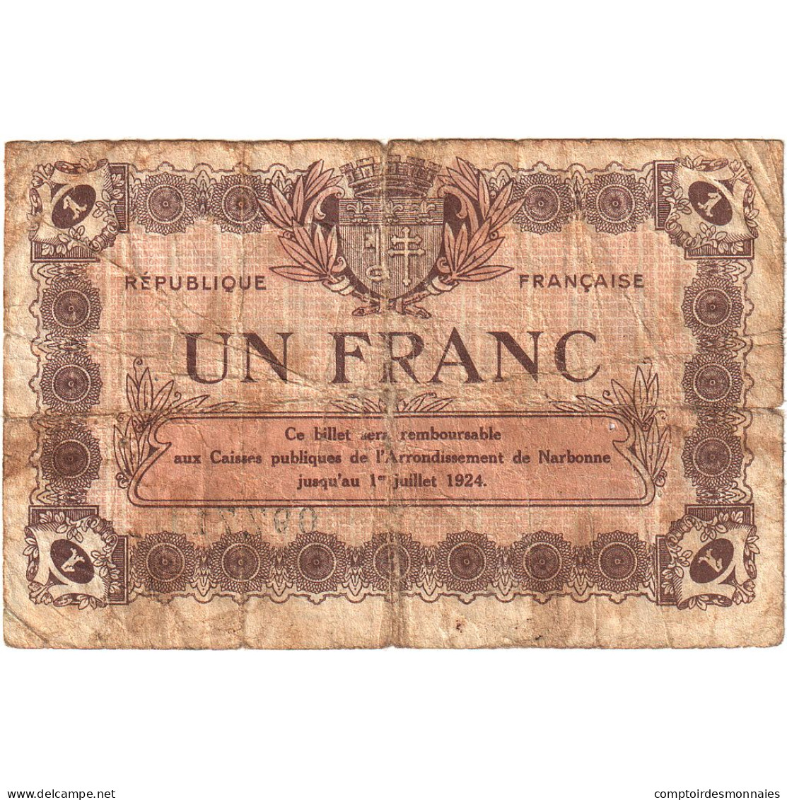 France, Narbonne, 1 Franc, 1921, TB, Pirot:89-28 - Chambre De Commerce