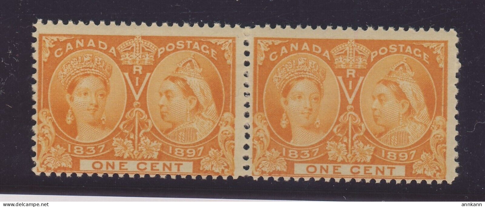 2x Canada Victoria Jubilee M Stamps: Pair #51-1c MNH Fine Guide Value = $40.00 - Nuovi