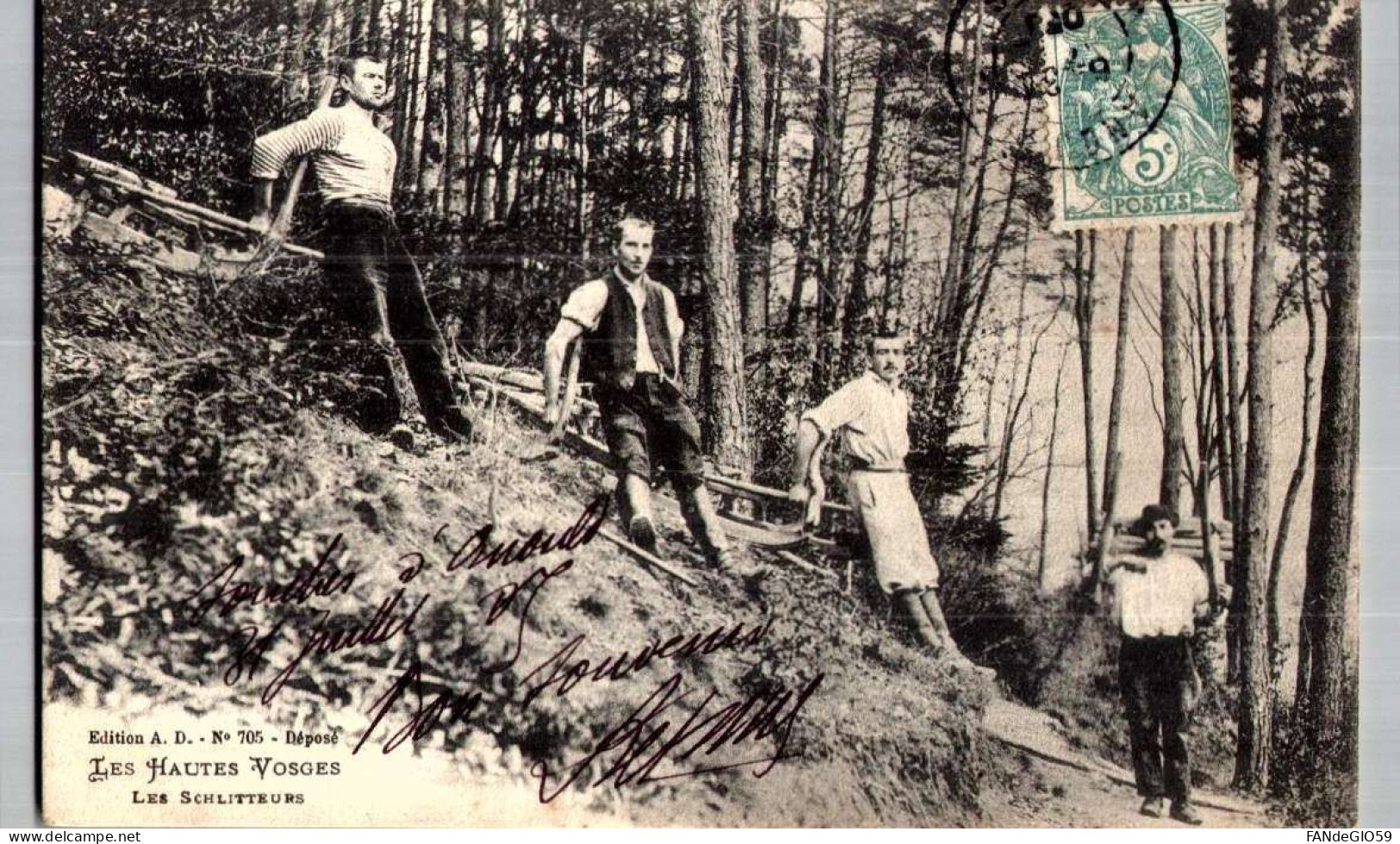 Dans Les Vosges - Schlitteurs - Bucherons , Métier Du Bois  / 52///  CP TTBE  LIQUIDE - Other & Unclassified