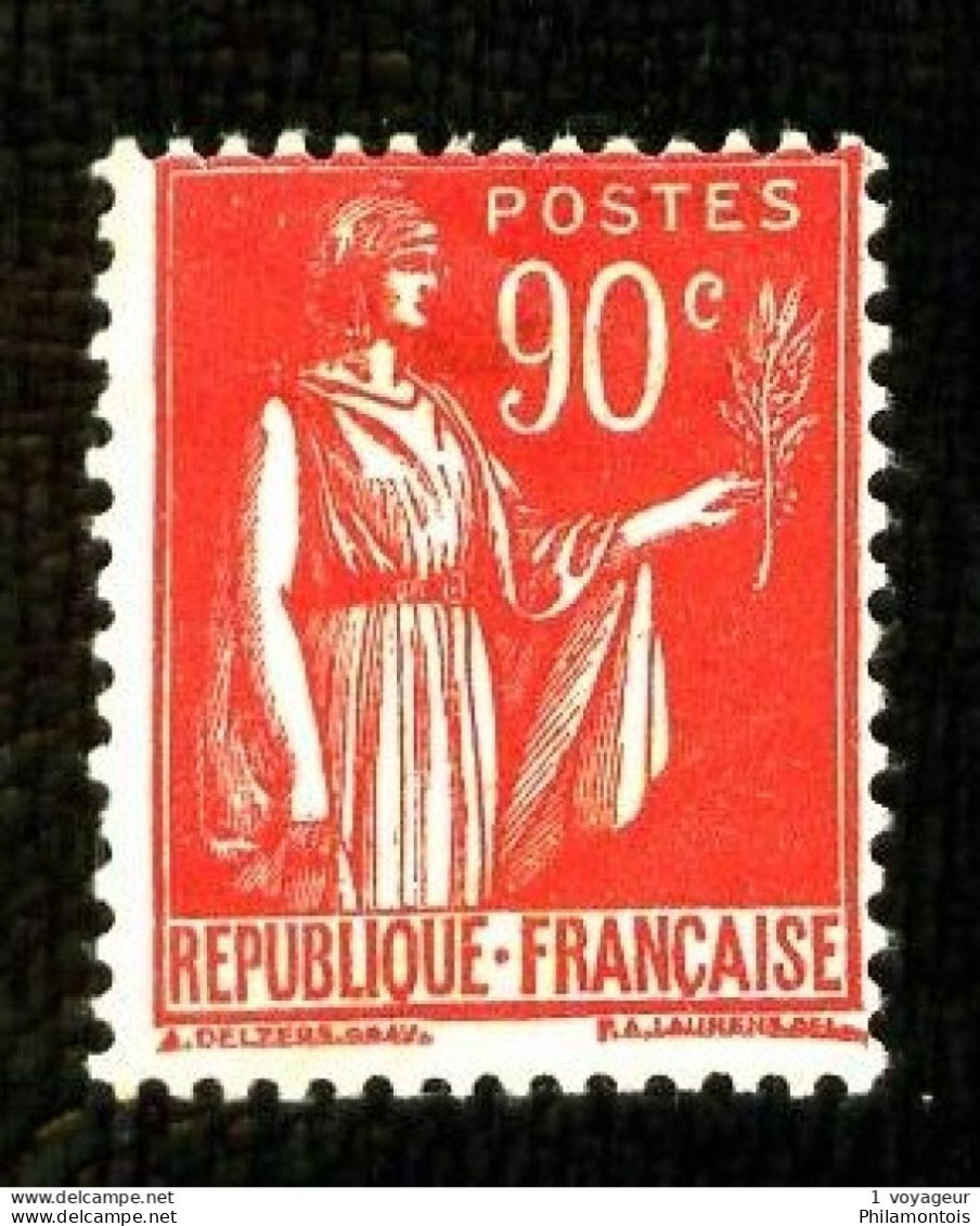 285 - 90c Rouge Type PAIX - Neuf N* - Très Beau - 1932-39 Vrede