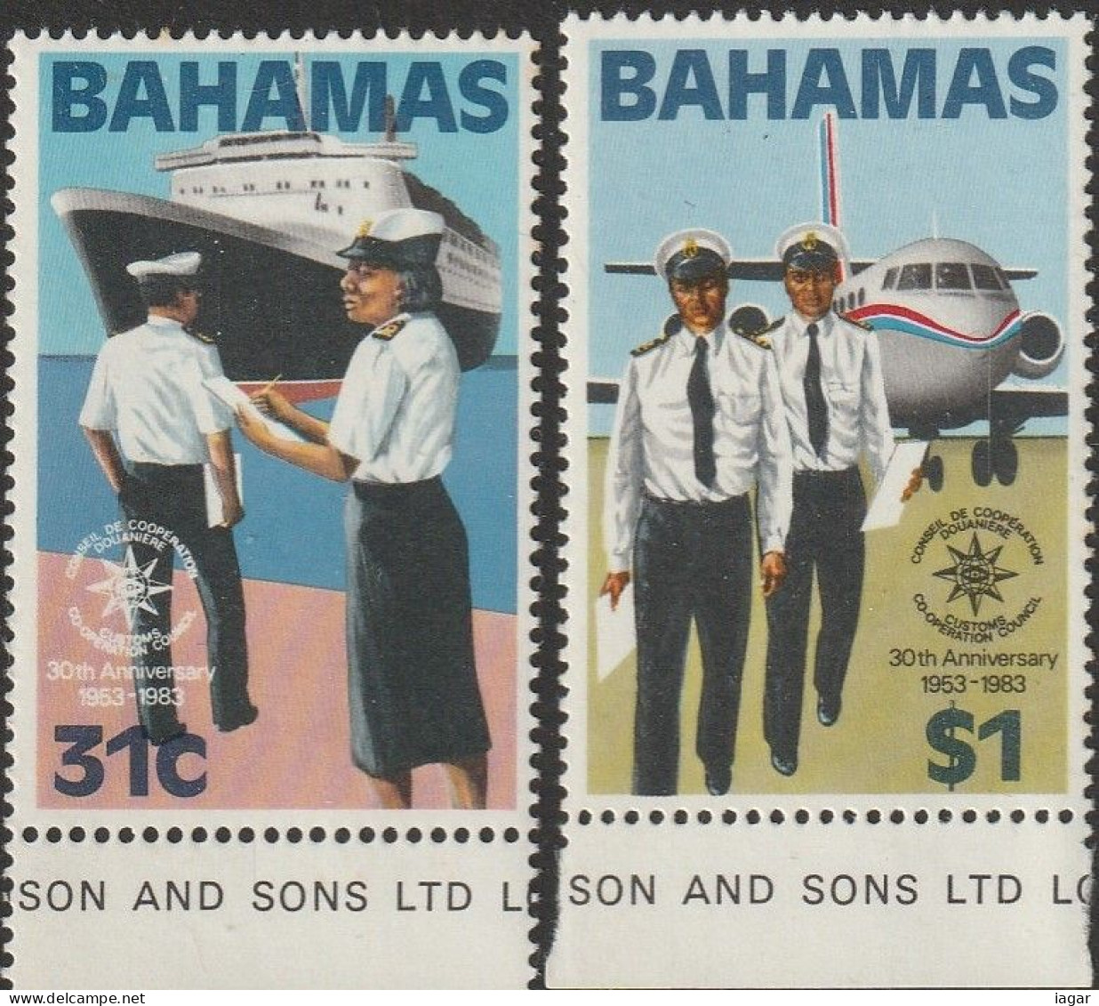 THEMATIC CUSTOMS:  30th ANNIV. OF CUSTOMS CO-OPERATION COUNCIL. CUSTOMS OFFICERS AND UNIFORMS     -    BAHAMAS - Non Classés