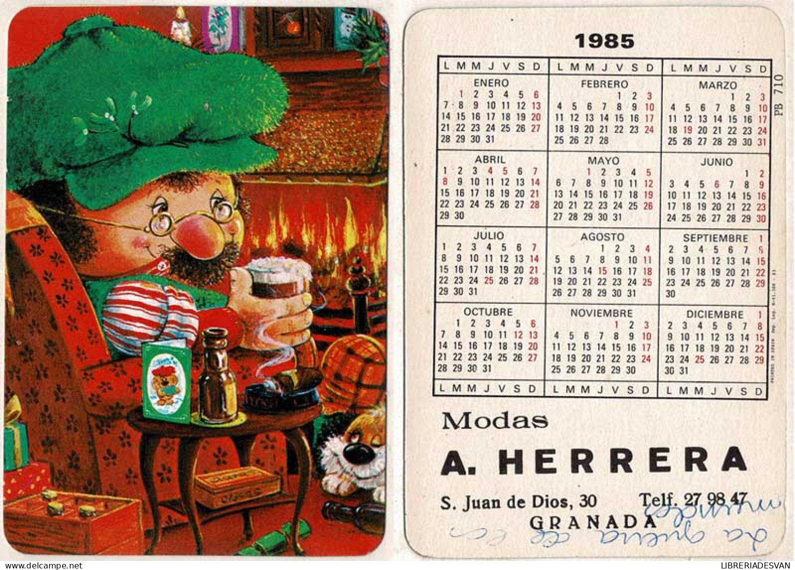 Calendario De Bolsillo Modas A. Herrera De Granada, 1985 - Altri & Non Classificati
