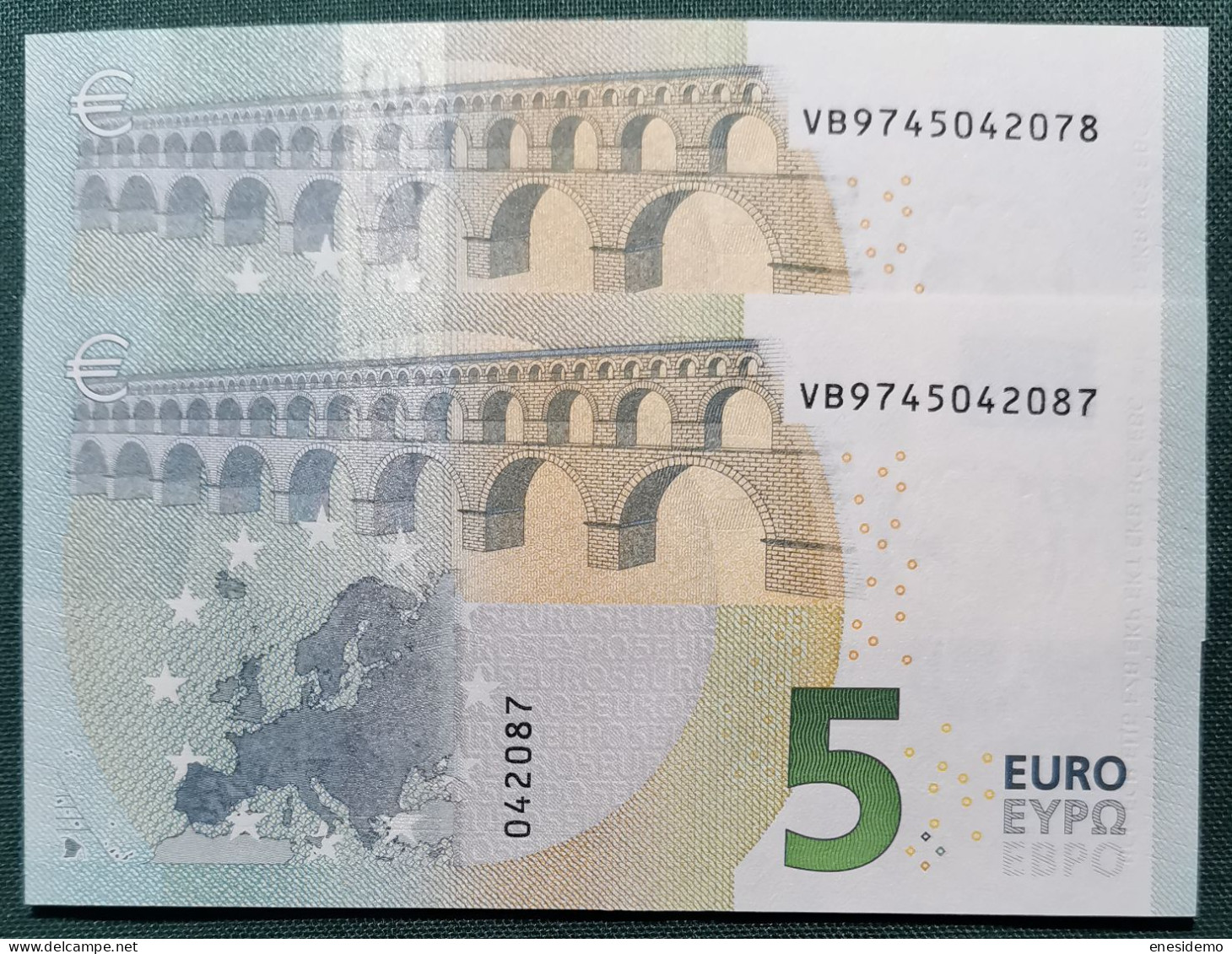 5 EURO SPAIN 2013 LAGARDE V014A1 VB CORRELATIVE COUPLE RADAR 2 SC FDS UNCIRCULATED PERFECT - 5 Euro