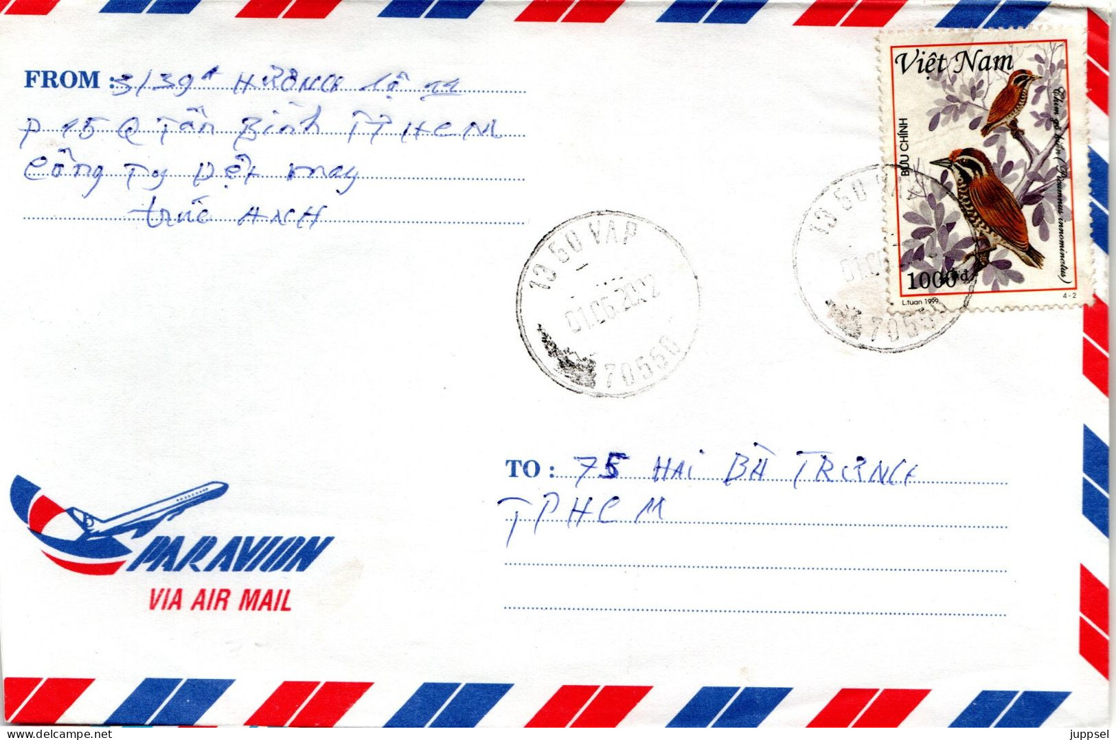 VIETNAM,  Letter, Piculet      /     Lettre, Picuminae, Pic - Pics & Grimpeurs