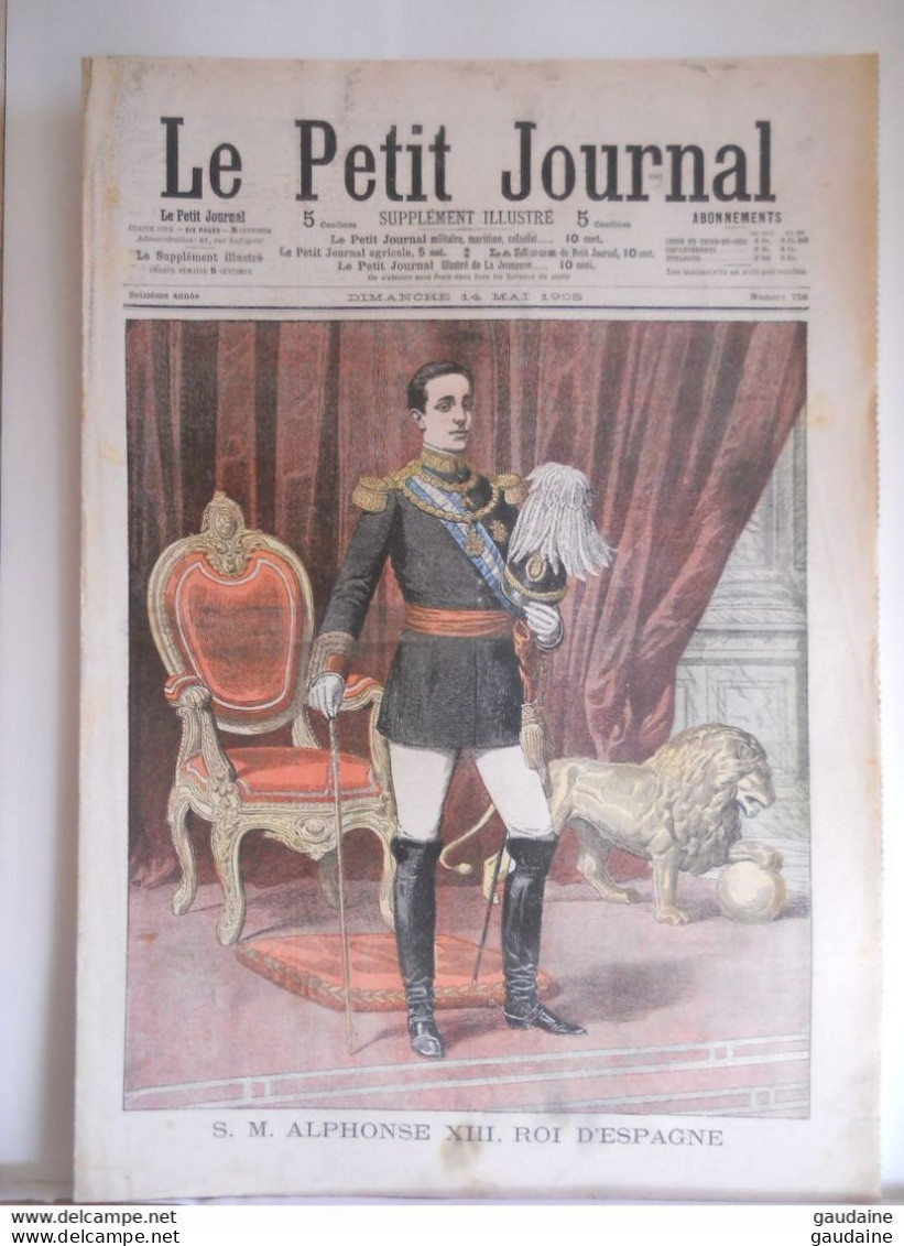 Le Petit Journal N°756 – 14 Mai 1905 – Alphone XIII, Roi D’Espagne ––  Haras De Jardy – Equitation - Le Petit Journal