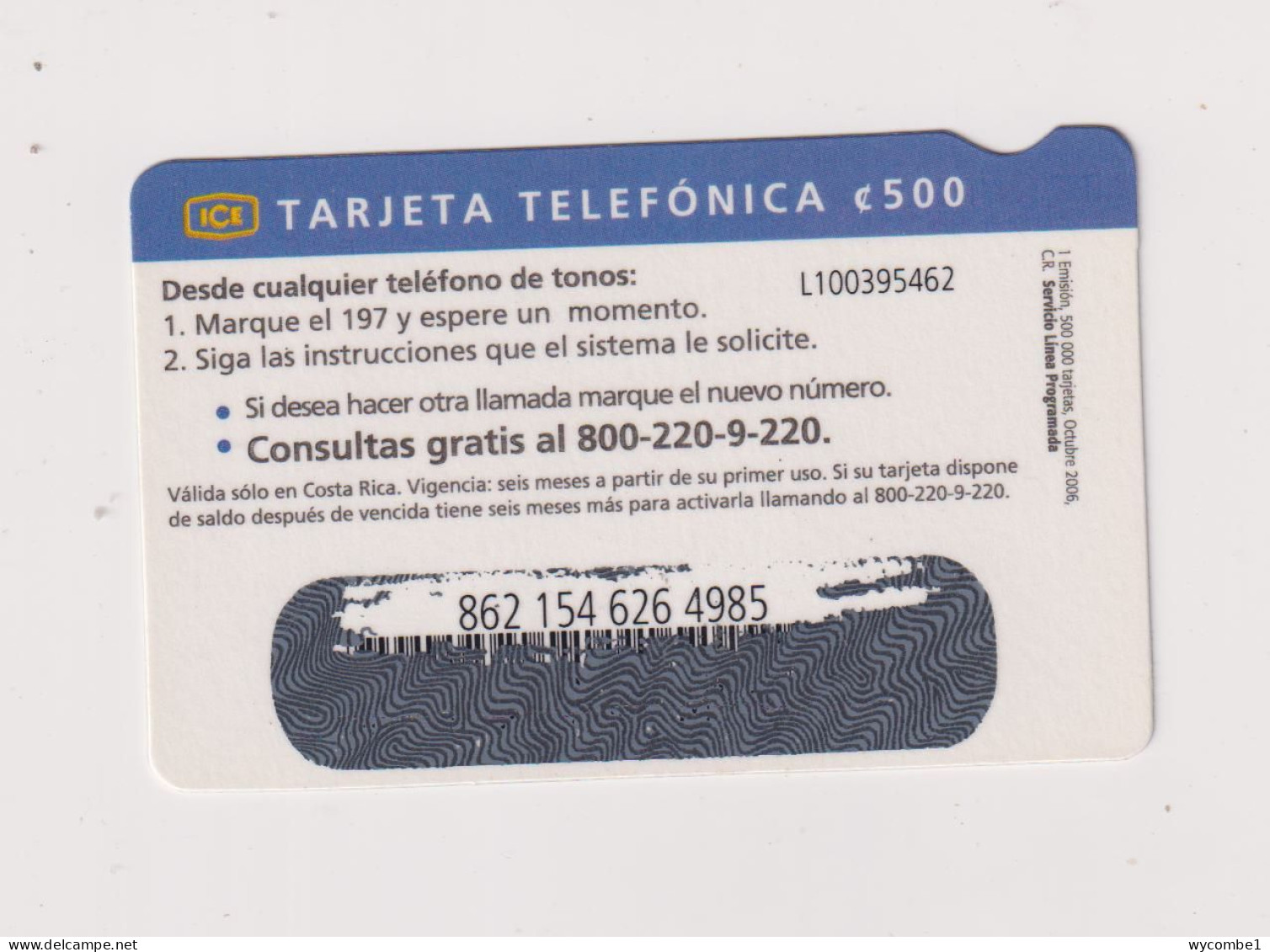 COSTA RICA - Public Telephones Remote  Phonecard - Costa Rica