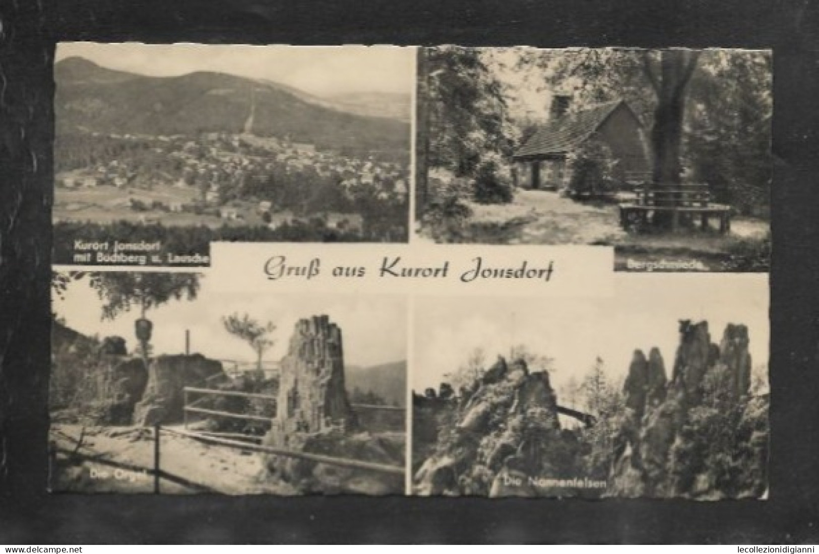 1013) Alte Ak Cartolina Germania DDR Gruss Aus Kurort Jonsdorf Multiview Saluti Dalla Stazione Climatica 1958 - Jonsdorf