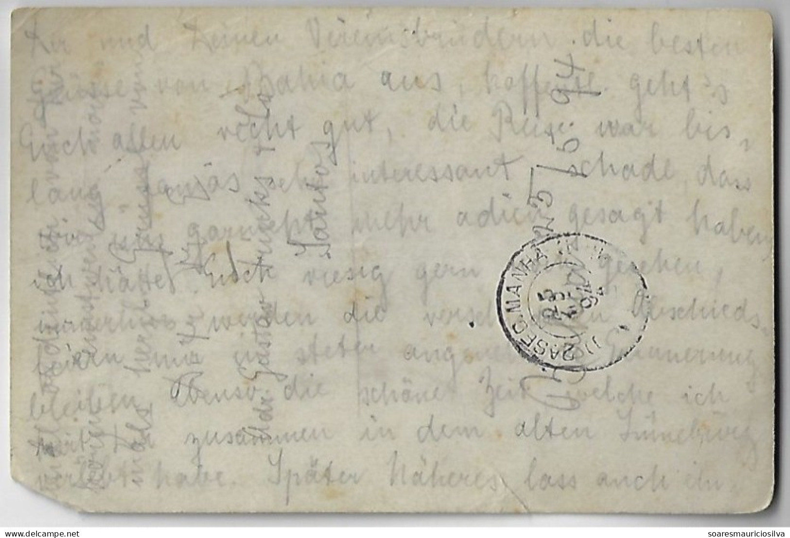 Brazil 1894 Postal Stationery Card From Salvador To Lüneburg Germany Cancel Rectangular Border Posta Urbana Urban Mail - Enteros Postales