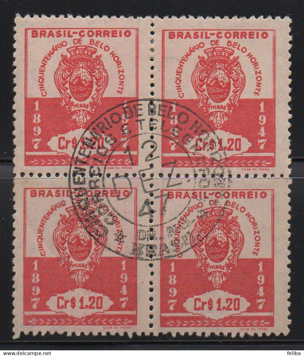 Brazil 1947 First Day Cancel On Block Of 4 - Unused Stamps