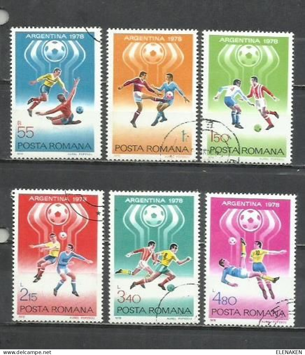 9031- SERIE COMPLETA RUMANÍA 1978 Nº 3094/3099 FUTBOL ARGENTINA 1978 DEPORTES - Used Stamps