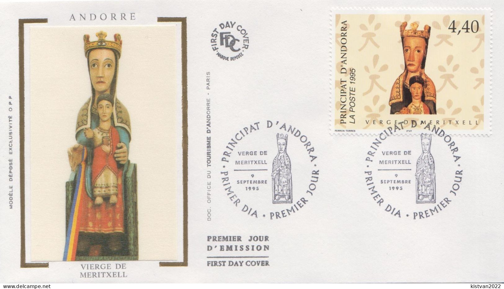 Andorra Stamp On Silk FDC - Religie