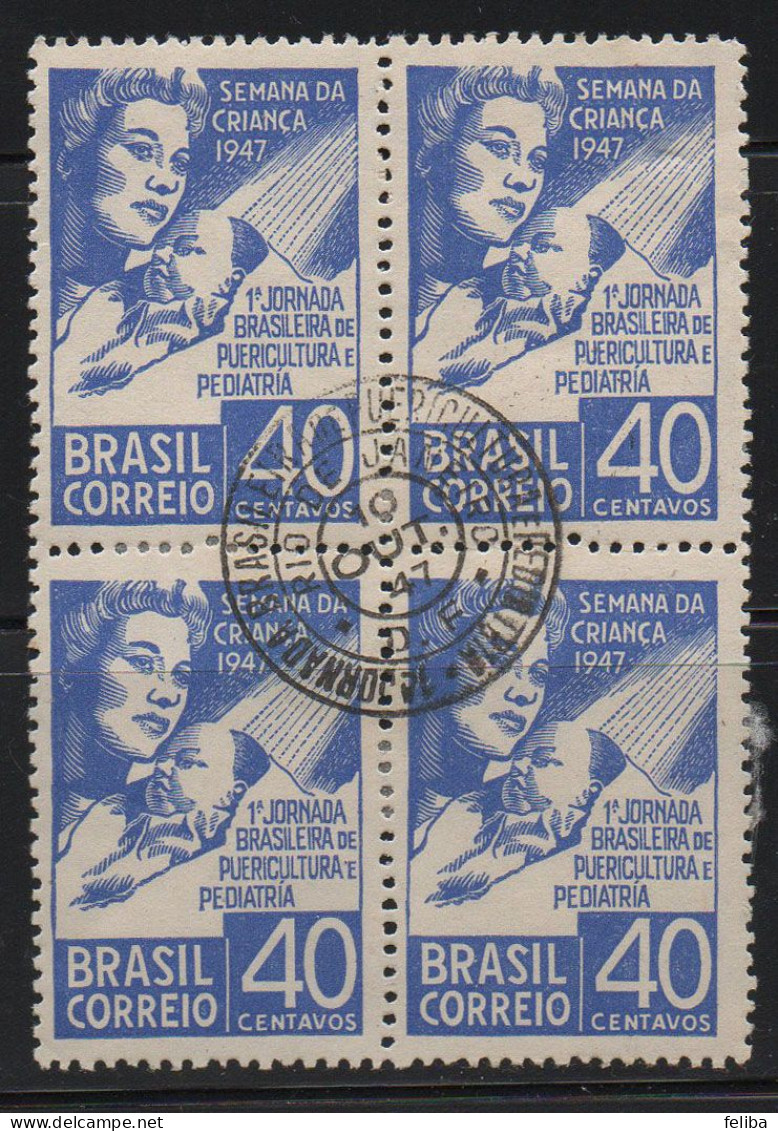 Brazil 1947 First Day Cancel On Block Of 4 - Unused Stamps