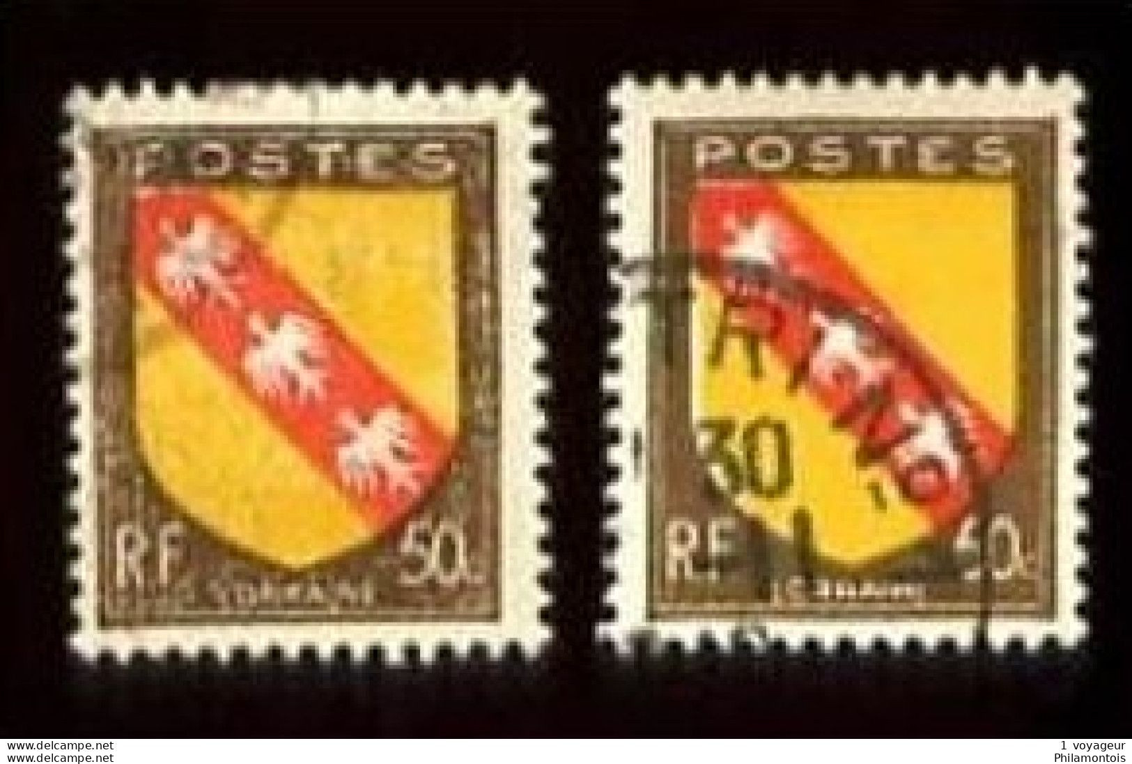 757 - 50c LORRAINE - Variété : ""sans La Signature"" + Normal - Oblitéré - Très Beau - Used Stamps