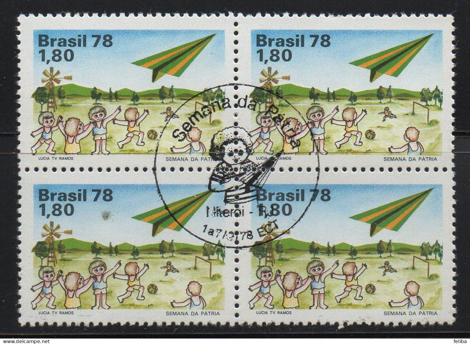 Brazil 1978 First Day Cancel On Block Of 4 - Ungebraucht