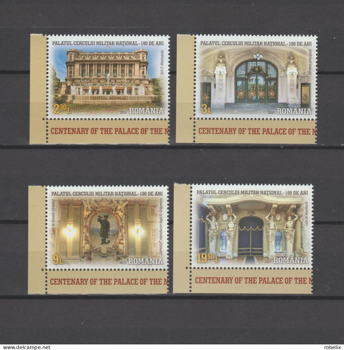 ROMANIA 2023  BUCHAREST -Centenary Of The Palace Of The National Military Circle -set Of 4  Stamps   MNH - Otros & Sin Clasificación