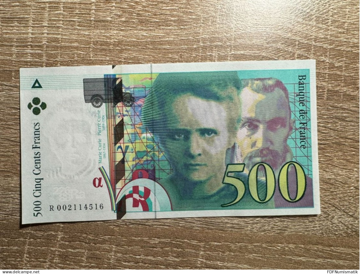 France, 500 Francs , 1994. Gem UNC, Pick 160a, Last Series First Date - 500 F 1994-2000 ''Pierre En Marie Curie''