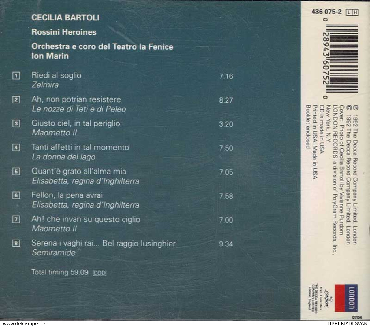 Rossini. Cecilia Bartoli, Orchestra And Chorus Of The Teatro La Fenice, Ion Marin - Heroines. CD - Klassik