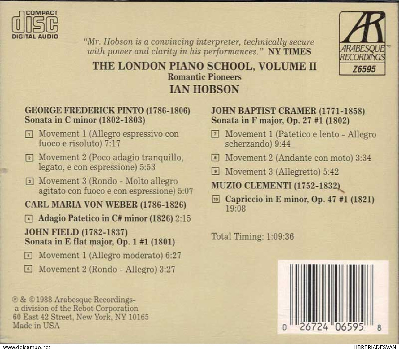 Ian Hobson - The London Piano School, Volume II. CD - Klassik