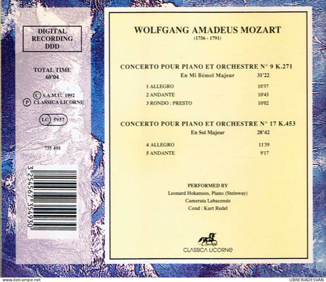 Mozart - Concerto Pour Piano Et Orchestre No. 9 «Jeune Homme» & 17. CD - Klassik
