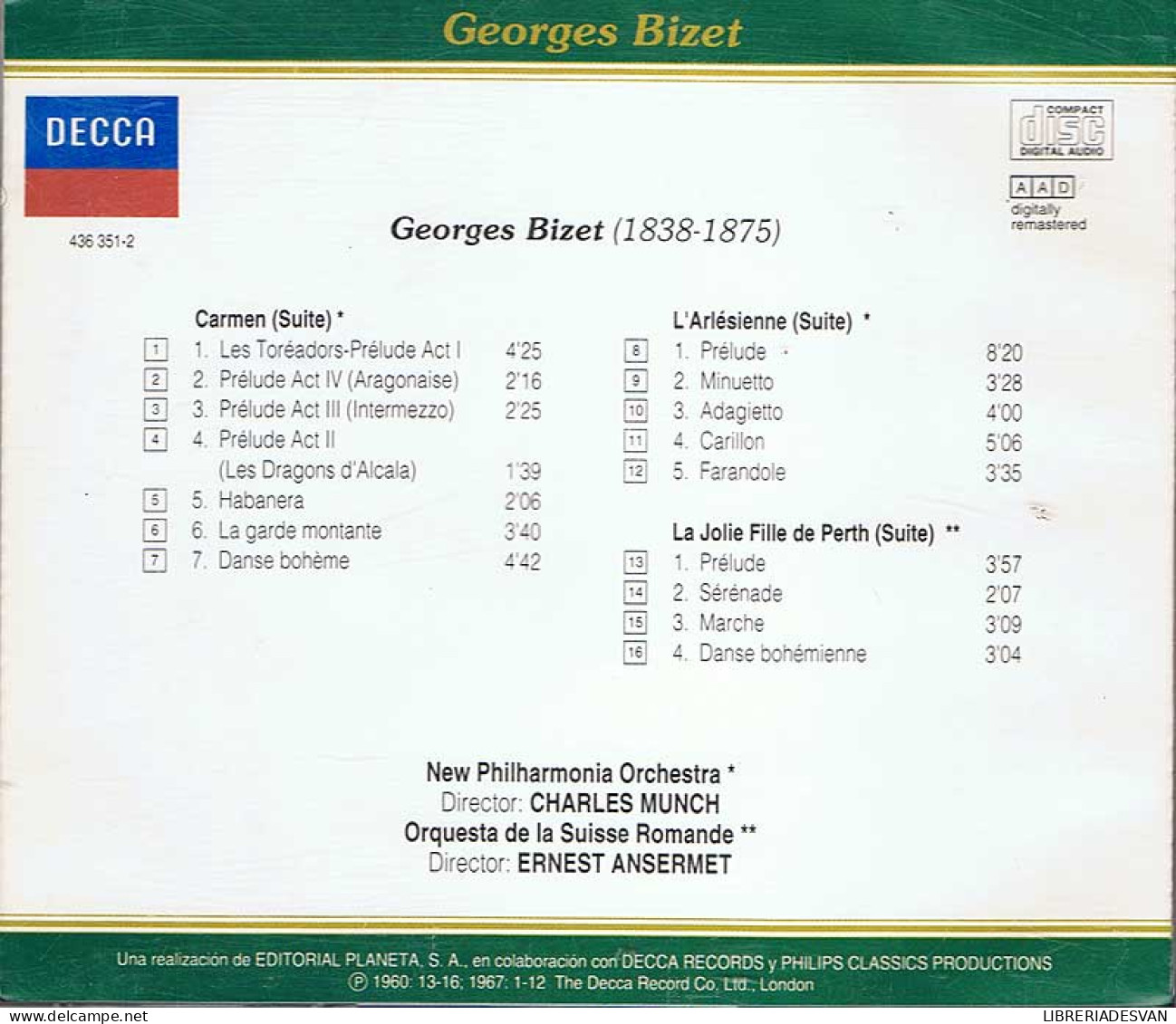 Georges Bizet - Clásicos Universales Nº 46. CD - Klassik