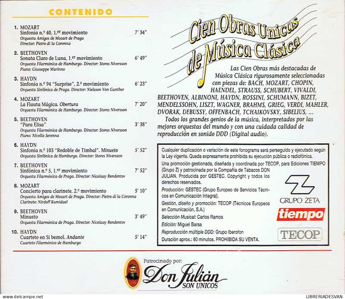 Cien Obras Unicas De Música Clásica Vol. 4. CD - Klassiekers