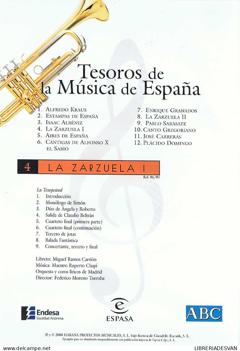 Tesoros De La Música De España Nº 4. La Zarzuela I. CD - Classique