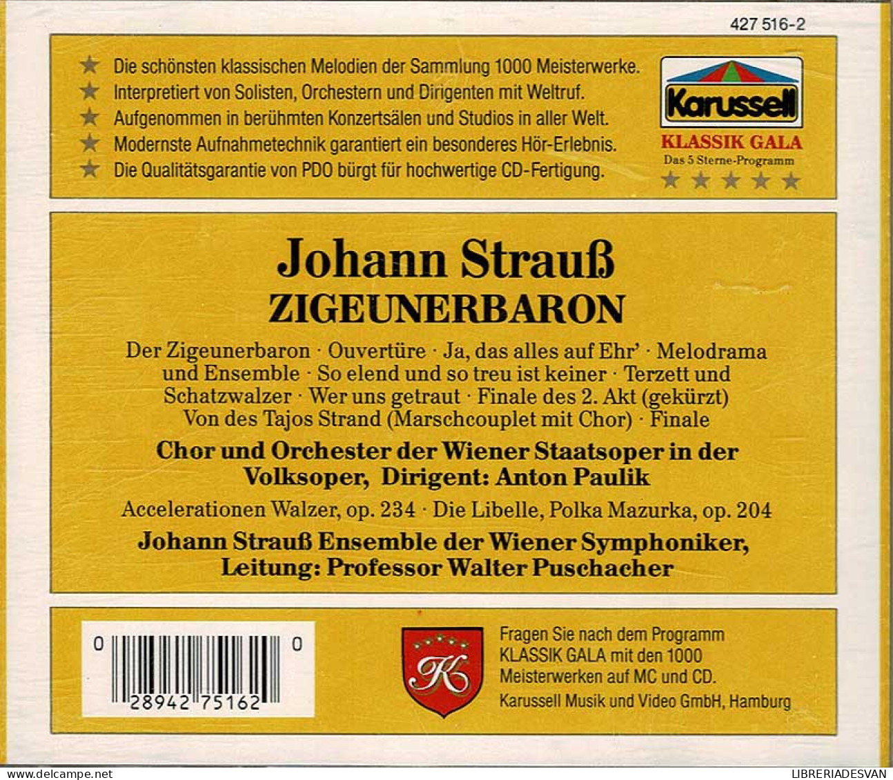 J. Strauss - Der Zigeunerbaron. CD - Classique