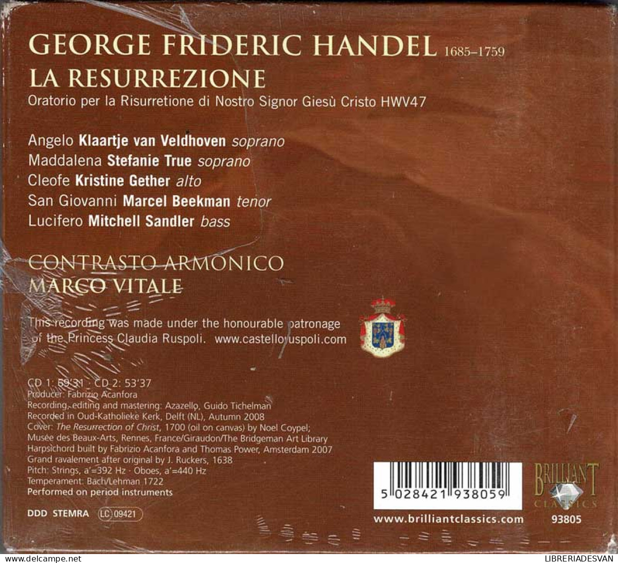 Handel - La Resurrezione. 2 X CD - Klassiekers