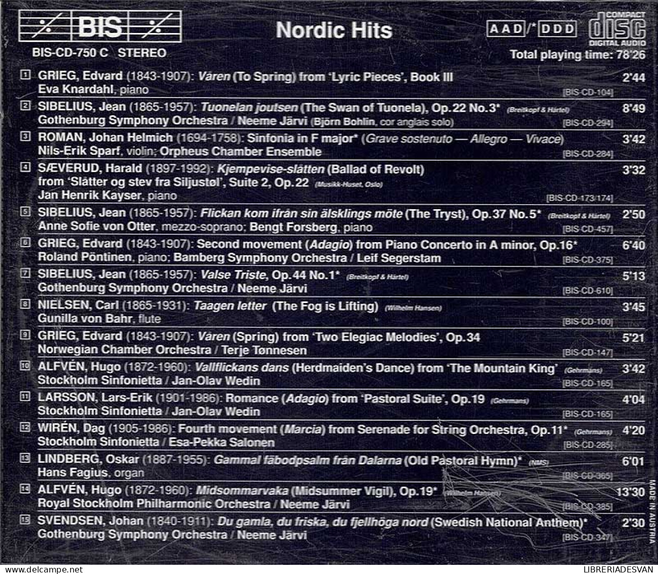 Your Favourite Classics Disc 3. Nordic Hits. CD - Classical