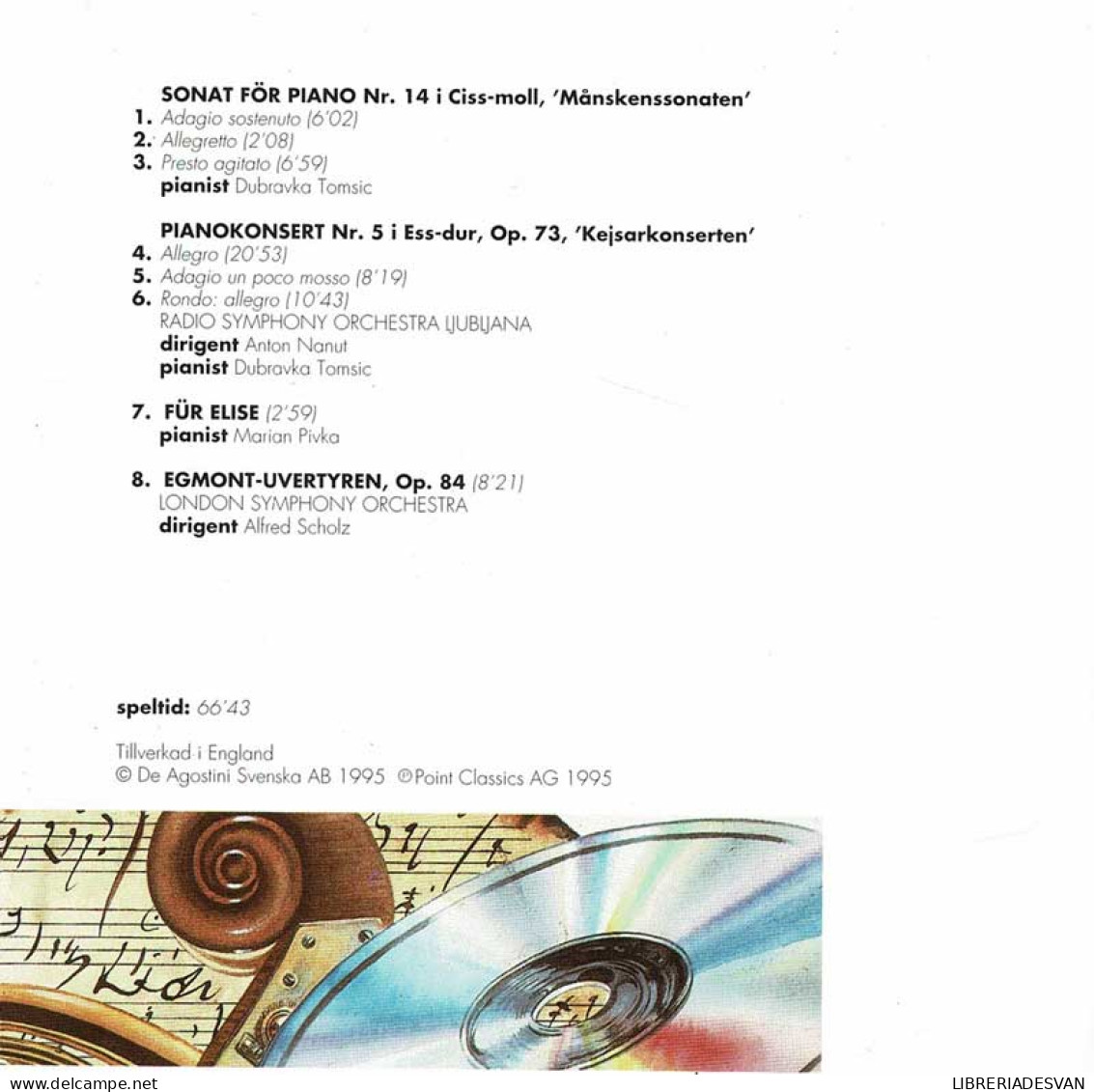 De Klassiska Kompositorerna - Beethoven. Melodiska Masterverk. CD - Klassiekers