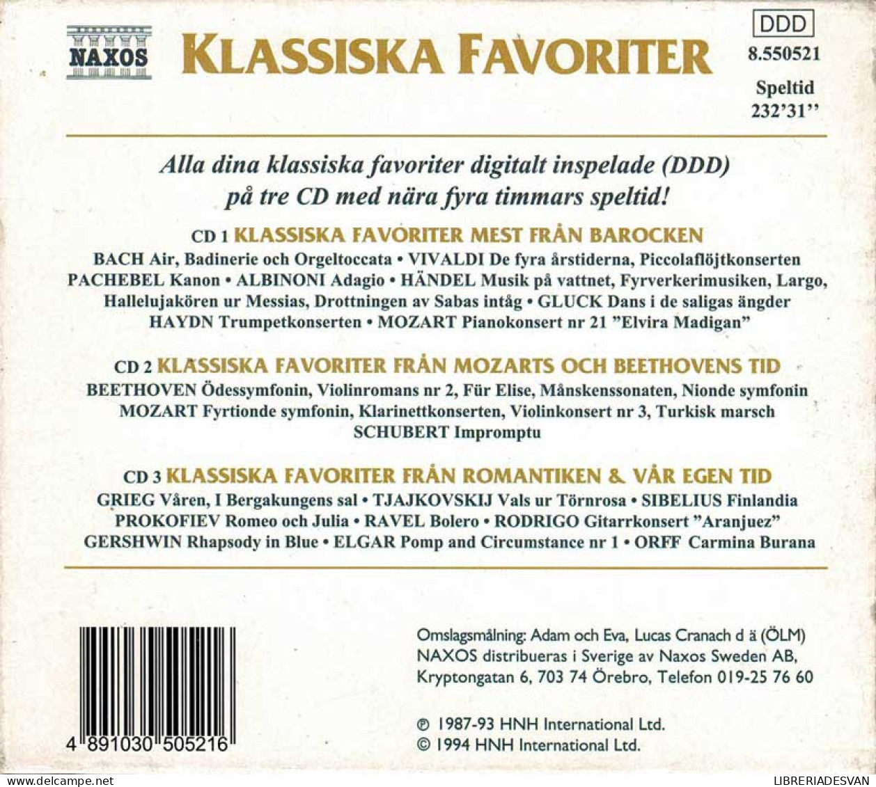 Klassiska Favoriter. 3 X CD - Klassik
