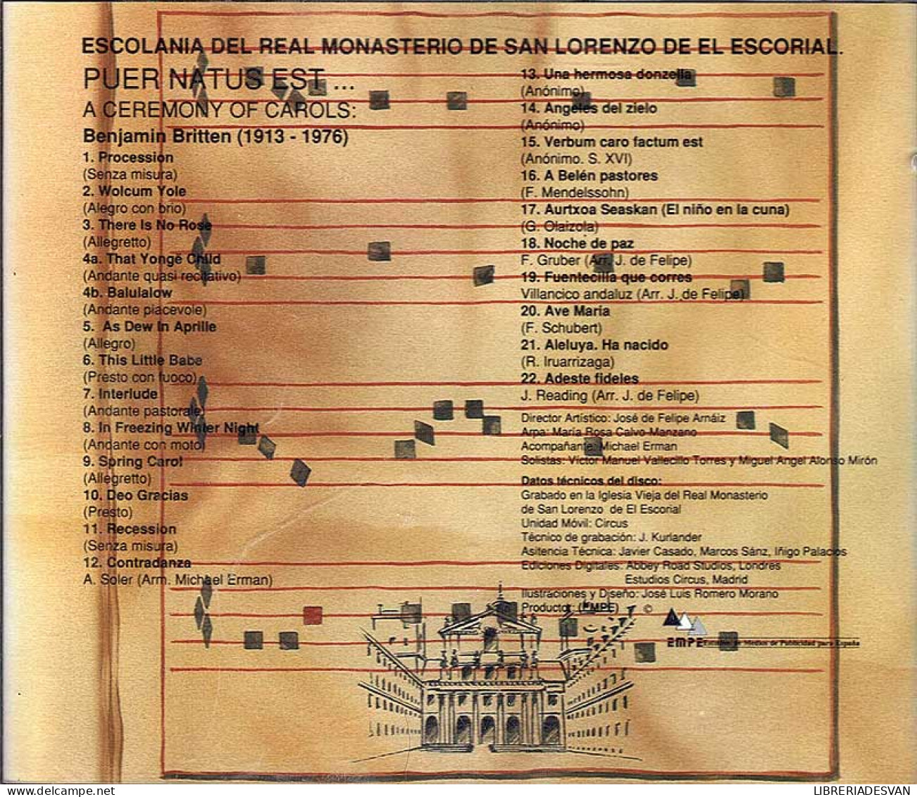 Escolanía Del Real Monasterio De San Lorenzo De El Escorial - Puer Natus Est. CD - Classique