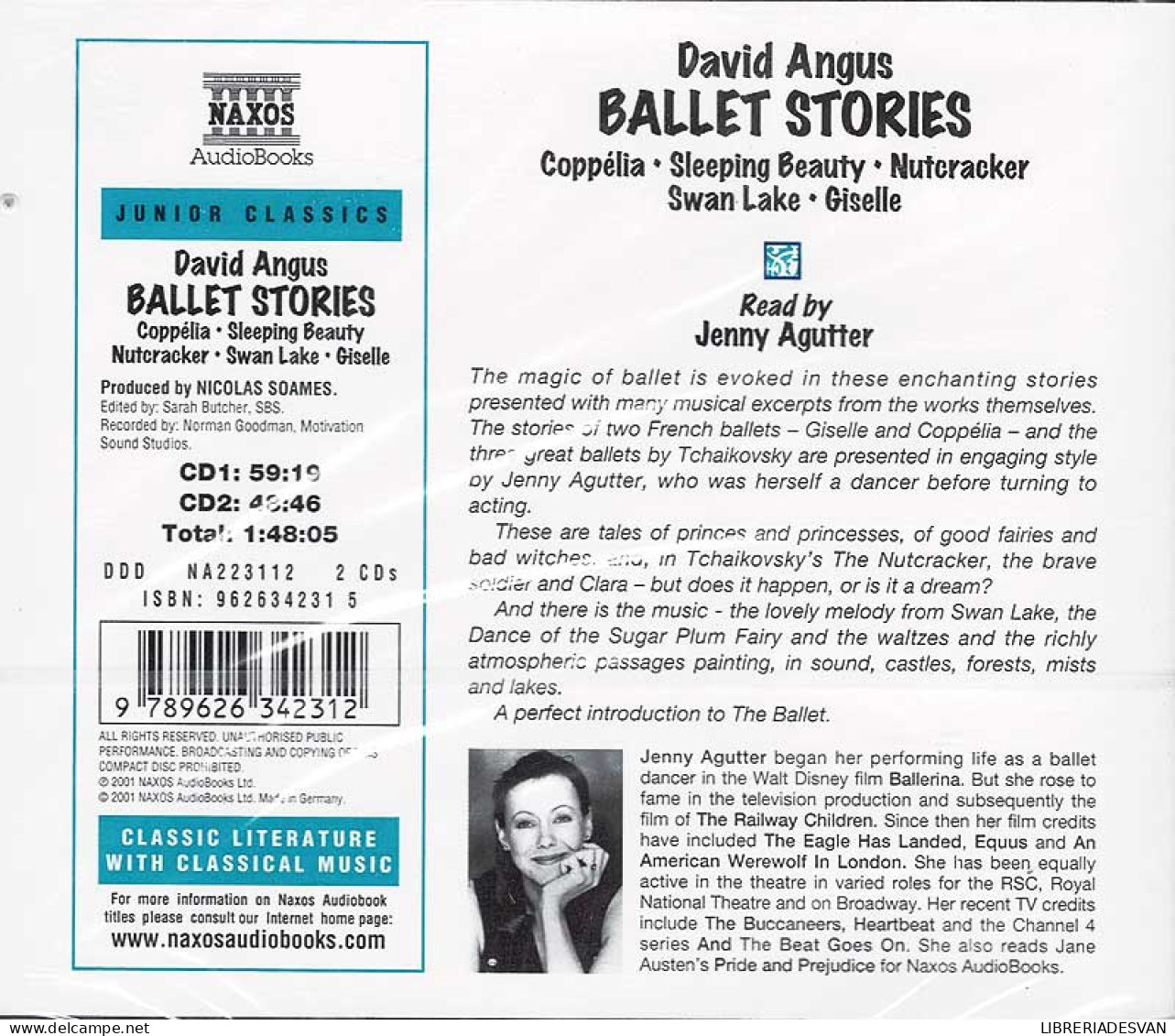 David Angus - Ballet Stories - Read By Jenny Agutter - 2 X CD - Classical