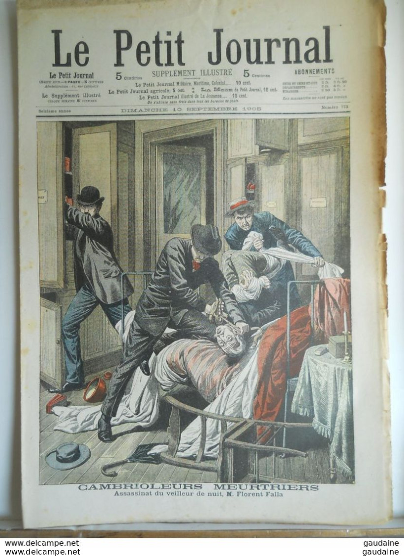 Le Petit Journal N°773 – 10 Septembre 1905 – Cambrioleurs D’une Bijouterie, Florent Falla – Chirurgiens Japonais JAPON - Le Petit Journal