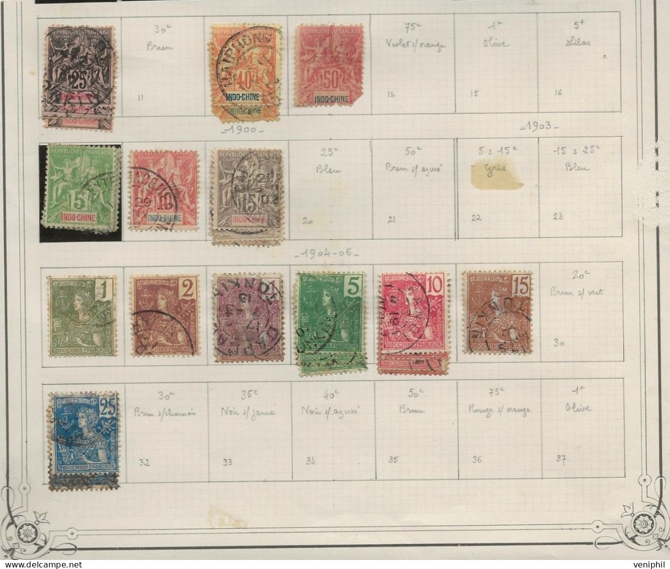 INDOCHINE- RESTE DE COLLECTION DES ANNEES 1892-96 -TOUS ETAT - COTE + De 60 € - Usati