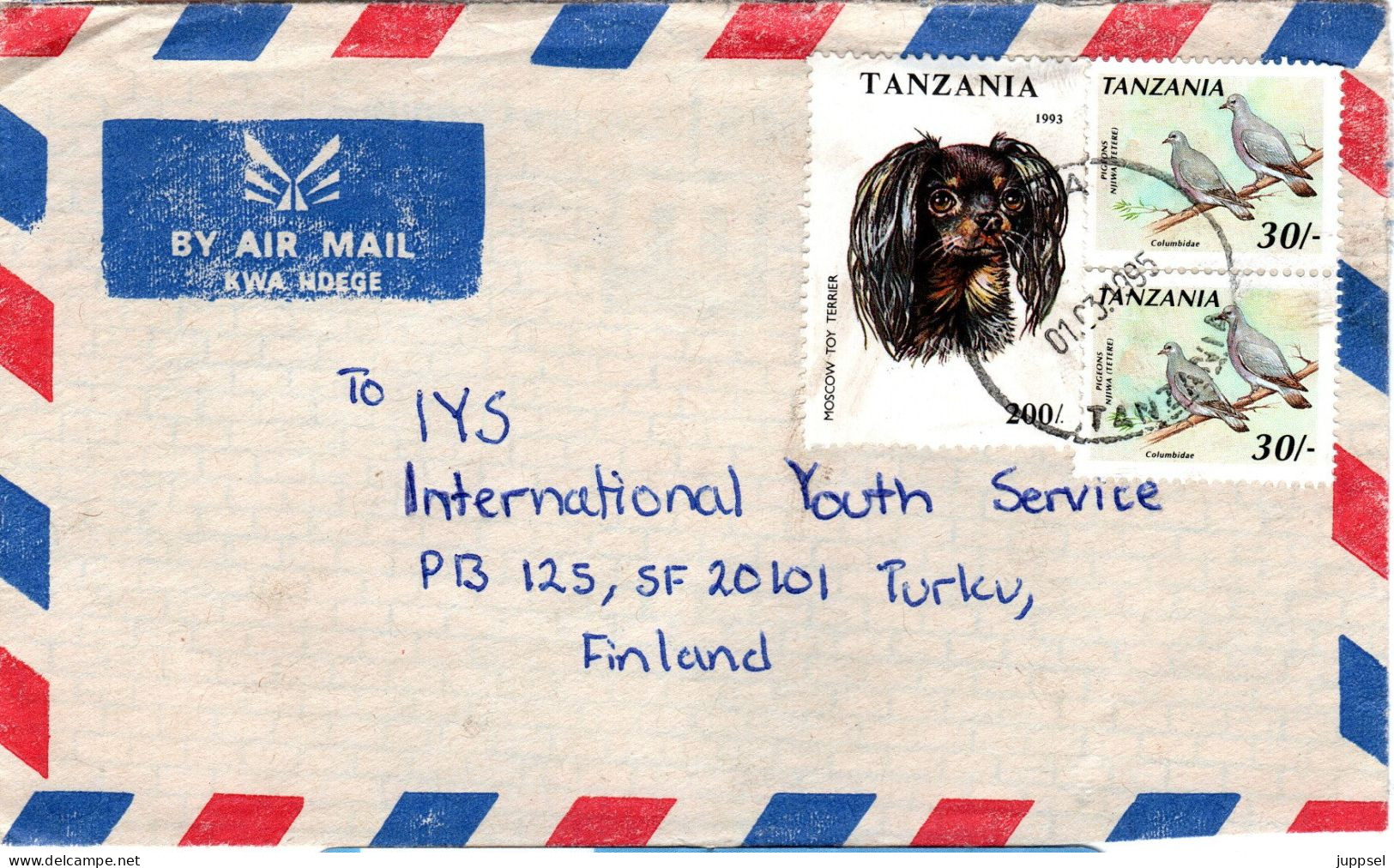 WWF TANZANIA, Letter, Doves   /  TANZANIE, Lettre, Pigeon - Columbiformes