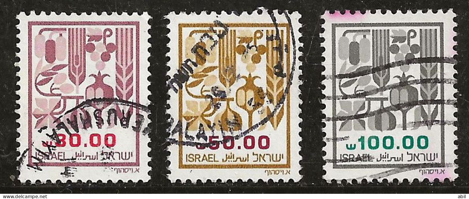 Israël 1984 N°Y.T. ;  904 à 906 Obl. - Usados (sin Tab)