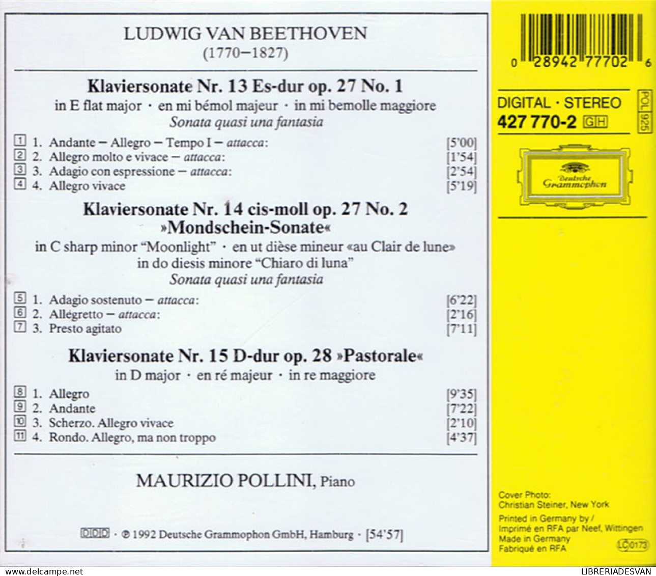Ludwig Van Beethoven - Klaviersonaten Mondschein Pastorale - Classical
