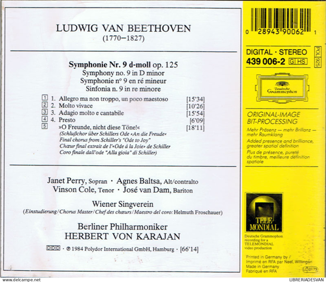 Ludwig Van Beethoven - Symphonie No. 9. CD - Berliner Philharmoniker - Karajan - Classical