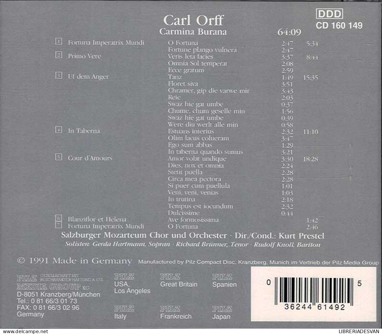 Vienna Master Series. Carl Orff - Carmina Burana. CD - Klassiekers