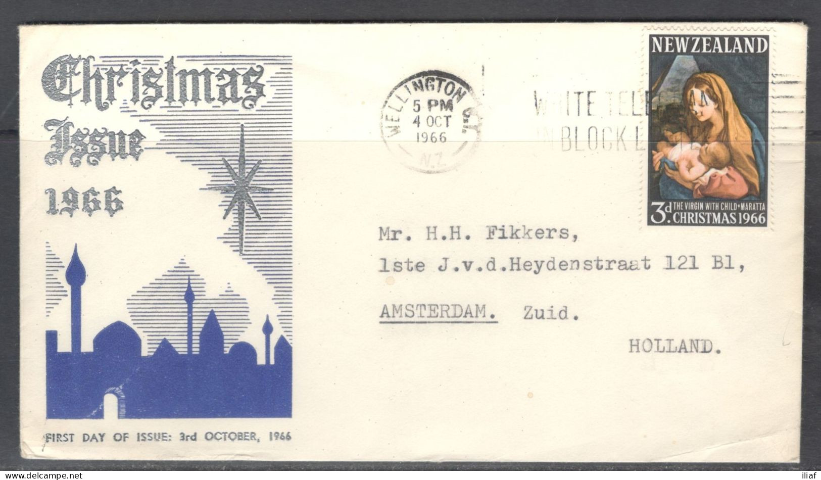 New Zealand. Stamp Sc. 379 On Letter, Sent From Wellington On 4.10.1966 To Holland - Cartas & Documentos