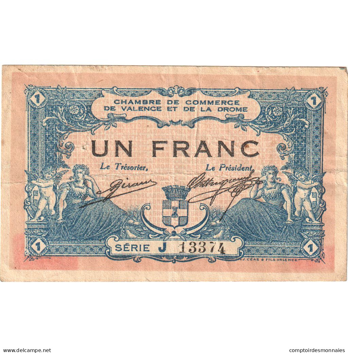 France, Valence, 1 Franc, 1915, TB+, Pirot:127-7 - Camera Di Commercio