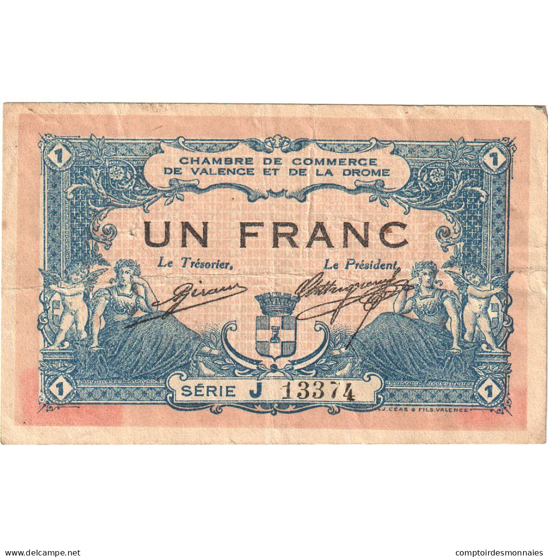 France, Valence, 1 Franc, 1915, TB+, Pirot:127-7 - Chambre De Commerce