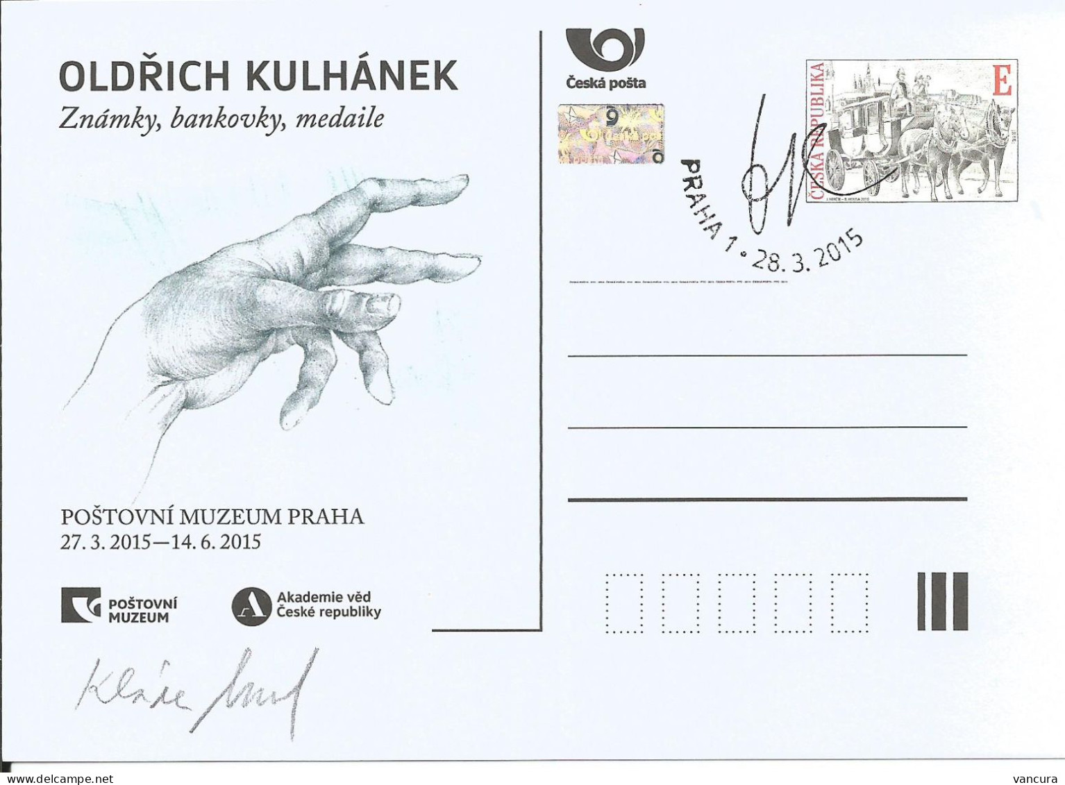 CDV PM 104 Czech Republic O. Kulhanek Exhibition In The Post Museum 2015 - Modernos