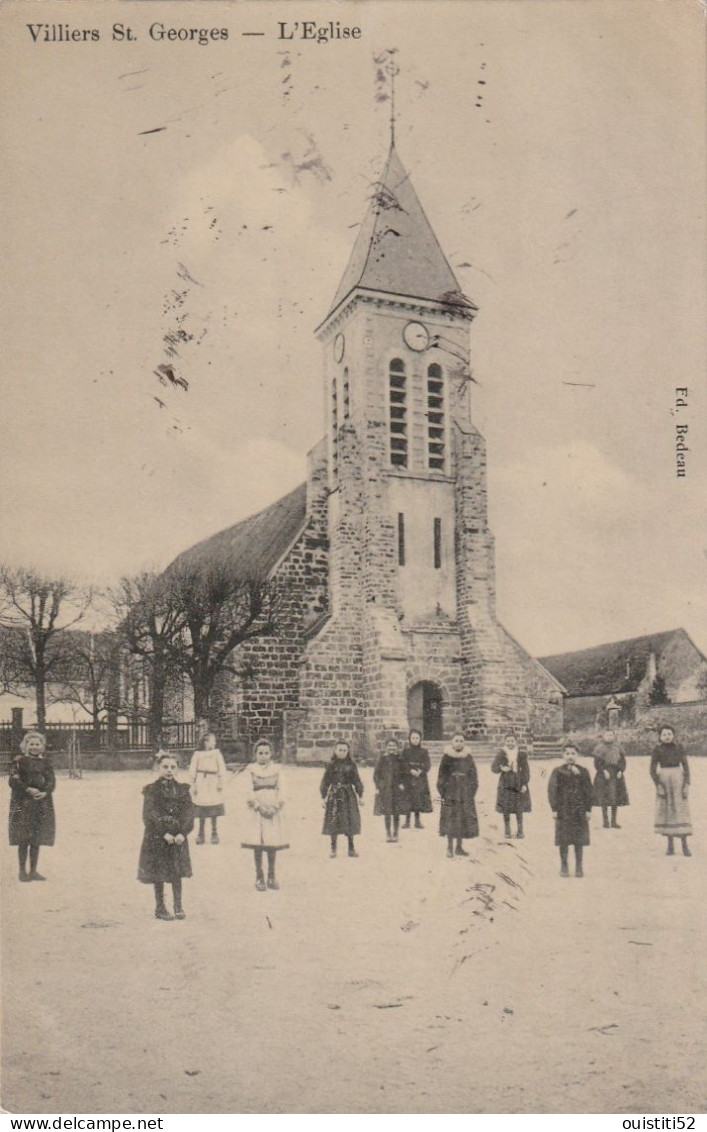 Villiers Saint Georges Eglise ( Tres Animee Enfants ) ( Trace Noire ) - Villiers Saint Georges