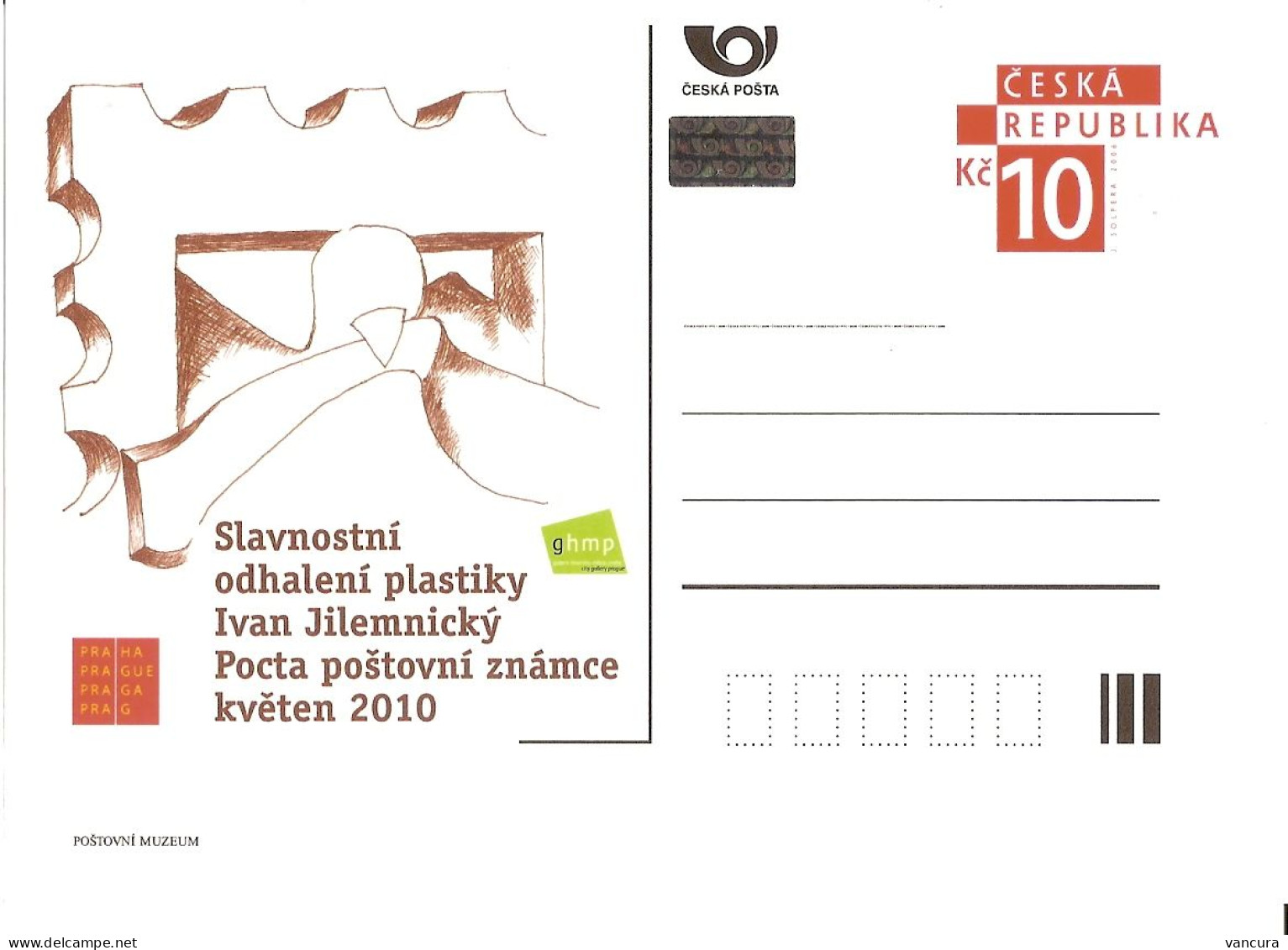 CDV PM 76 Czech Republic Homage To Post Stamp (Sculpture) 2010 Statue Of A Postage Stamp - Postcards