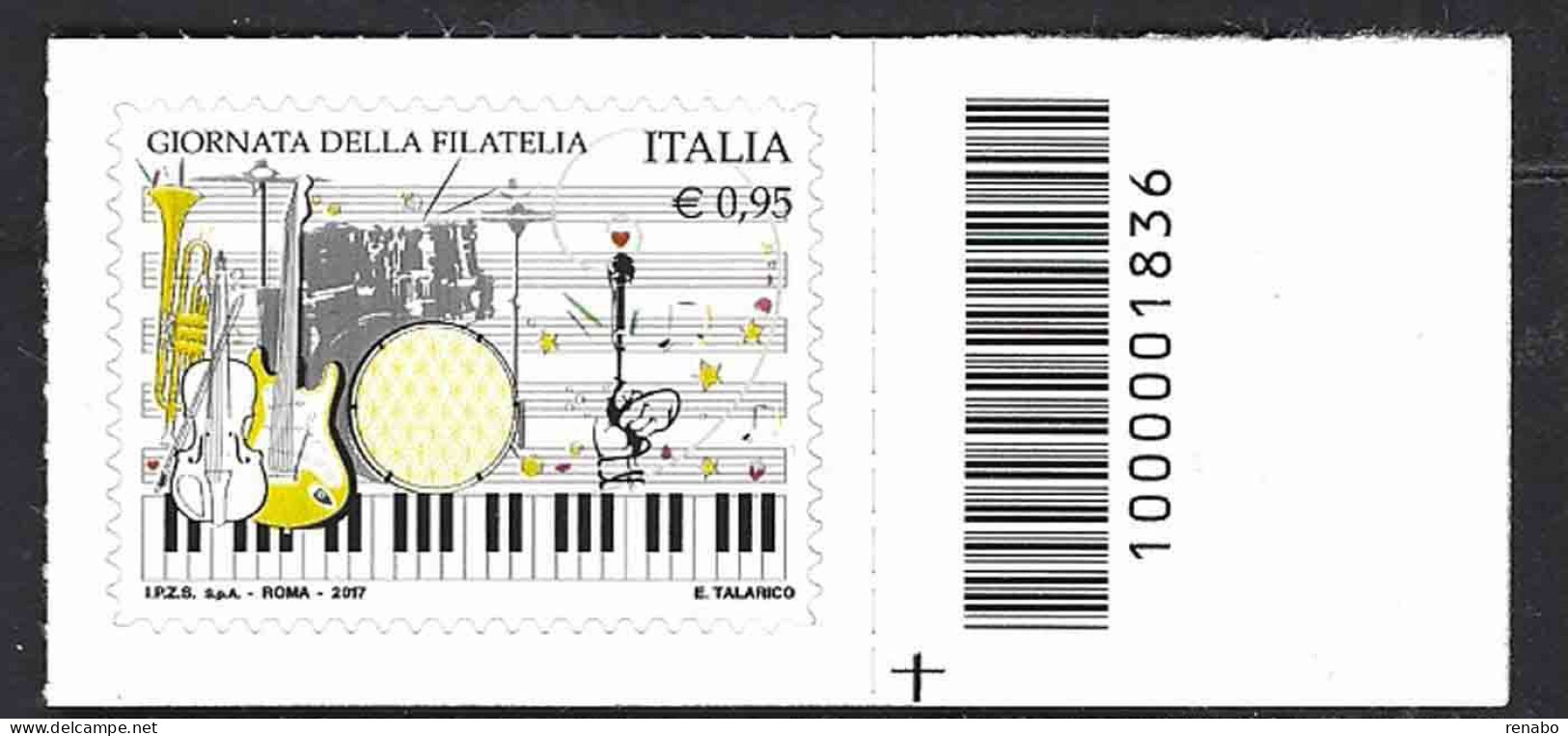 Italia 2017; Giornata Della Filatelia, Francobollo A Barre. - Bar Codes