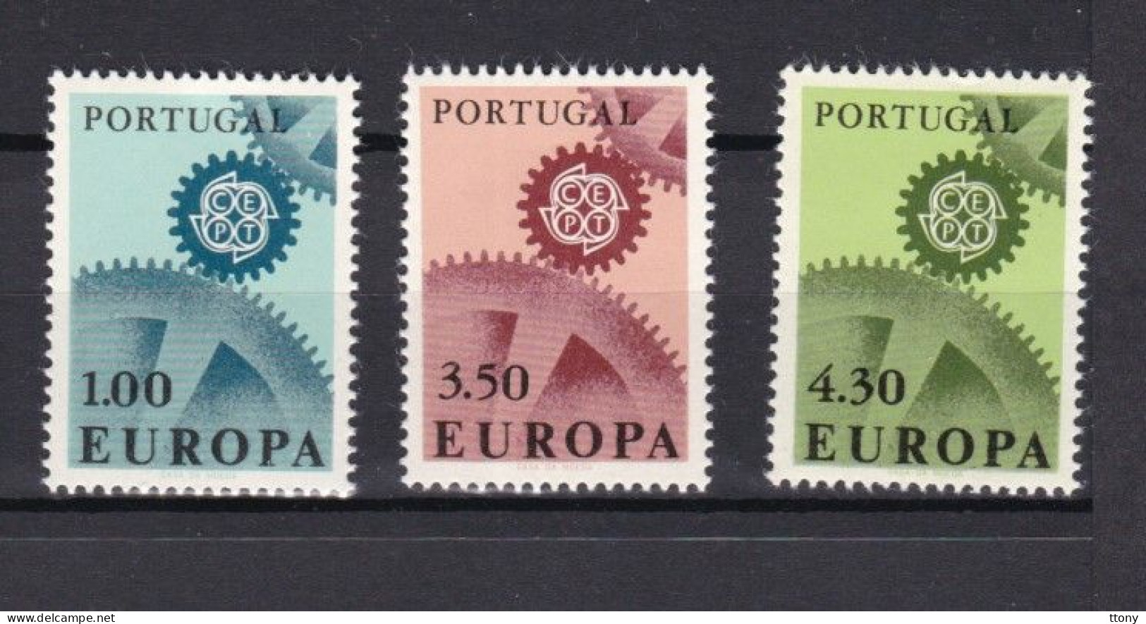 3 Timbres  Europa - CEPT  1967    Portugal Neufs **  N° Yvert & Tellier   1007 - 1008 - 1009  Europa - 1967